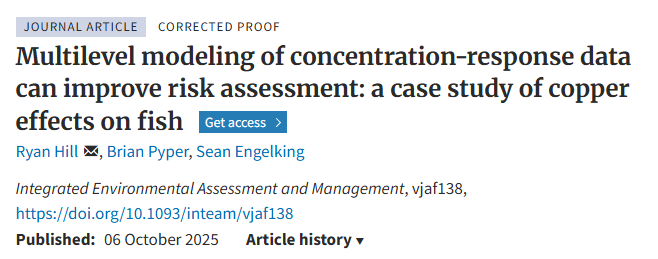 Copper Effects on Fish – New Publication
